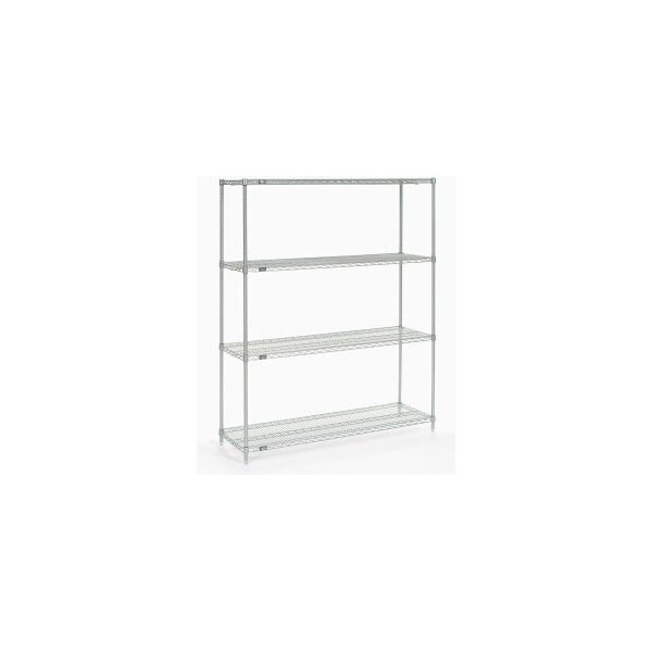 Global Equipment Nexel Stainless Steel Wire Shelving Starter 60"W x 18"D x 74"H 18607S - main